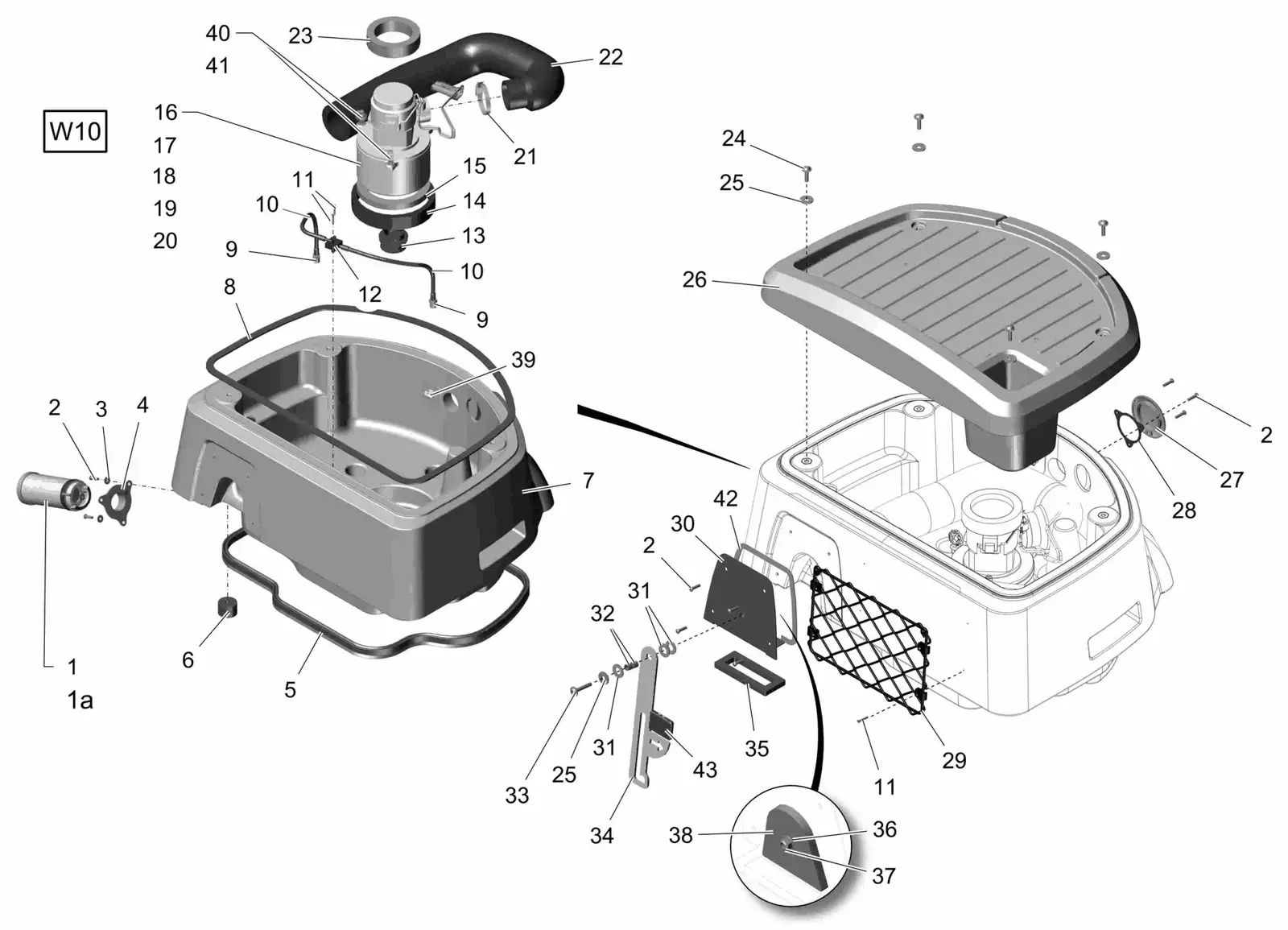 PowerBoss Scrubmaster B120R cover (97152383) drawing, manual page 28C p70