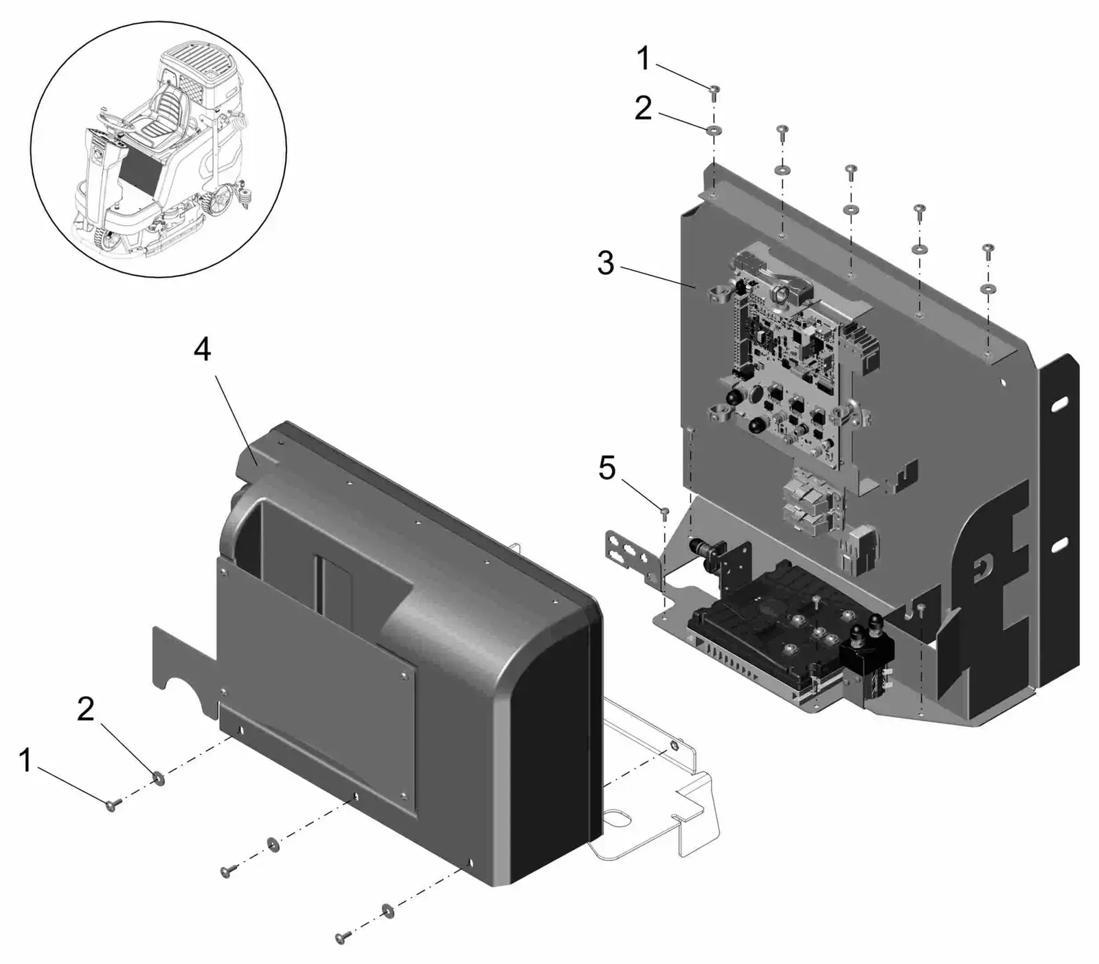 PowerBoss Scrubmaster B120R electric system without onboard charger drawing, manual page 28C p88