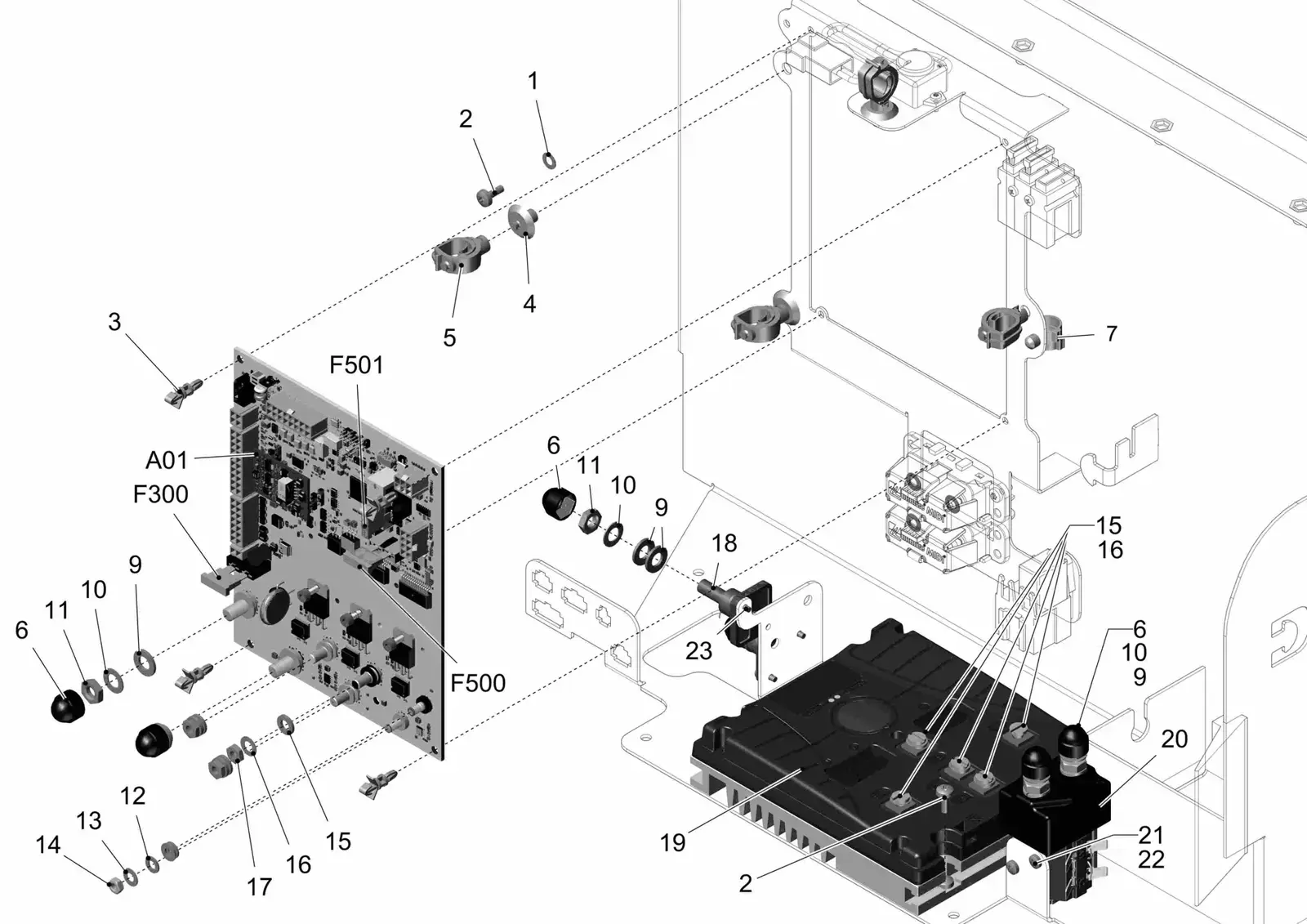 PowerBoss Scrubmaster B120R electric system without charger, part 1 drawing, manual page 28C p92