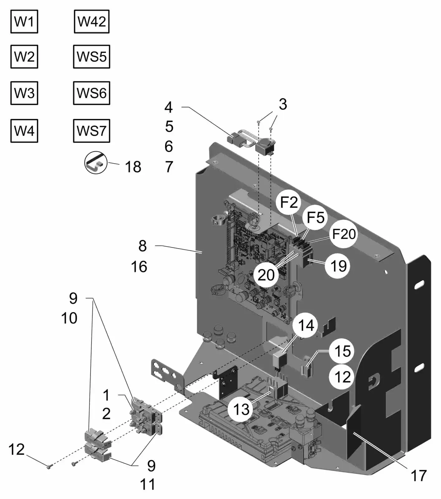 PowerBoss Scrubmaster B120R electric system without charger, part 2 drawing, manual page 28C p94