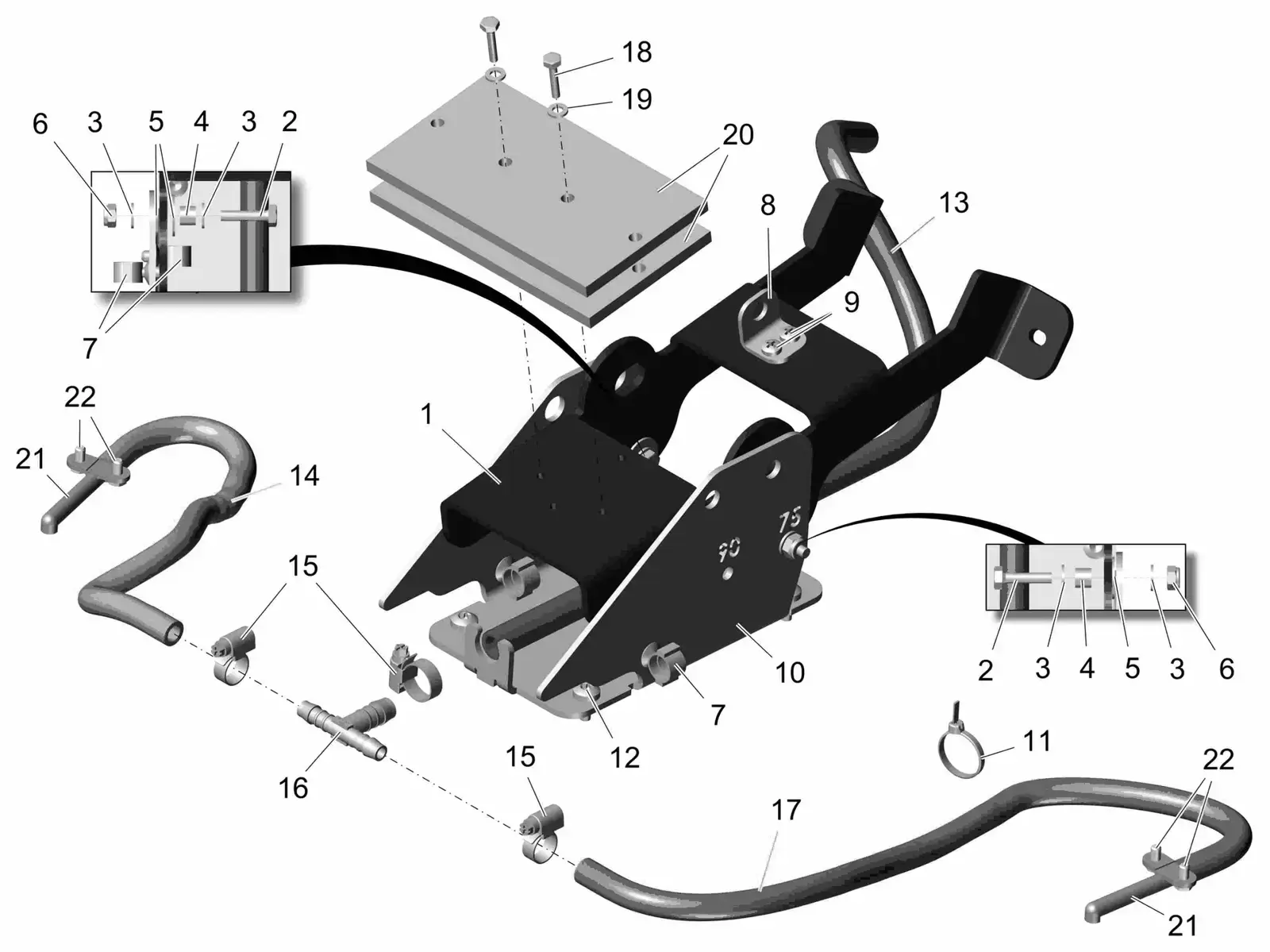 PowerBoss Scrubmaster B120R head rocker (97143416_u1) drawing, manual page 35D p34