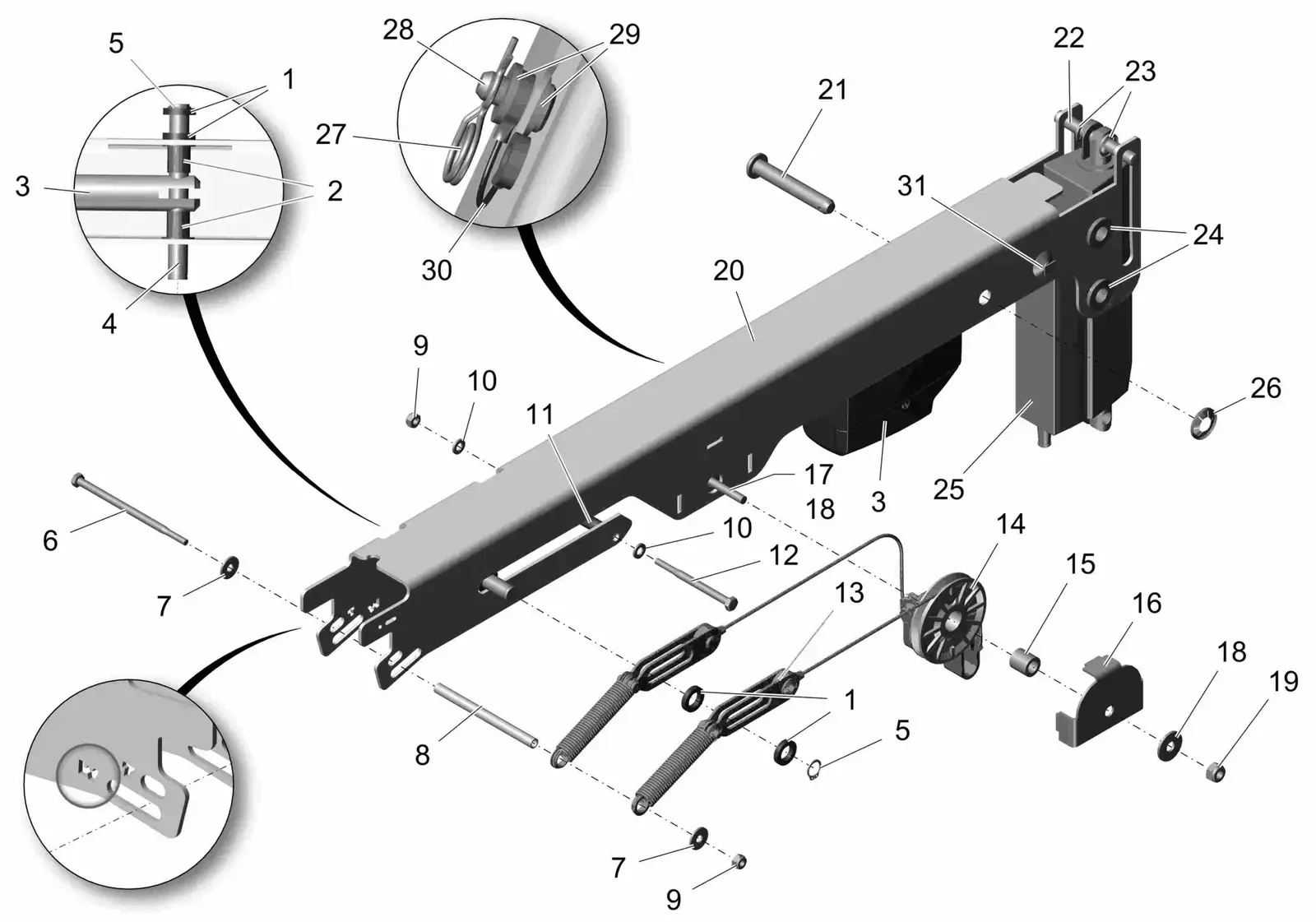 PowerBoss Scrubmaster B120R lifting (cylindrical brush) drawing, manual page 28C p38