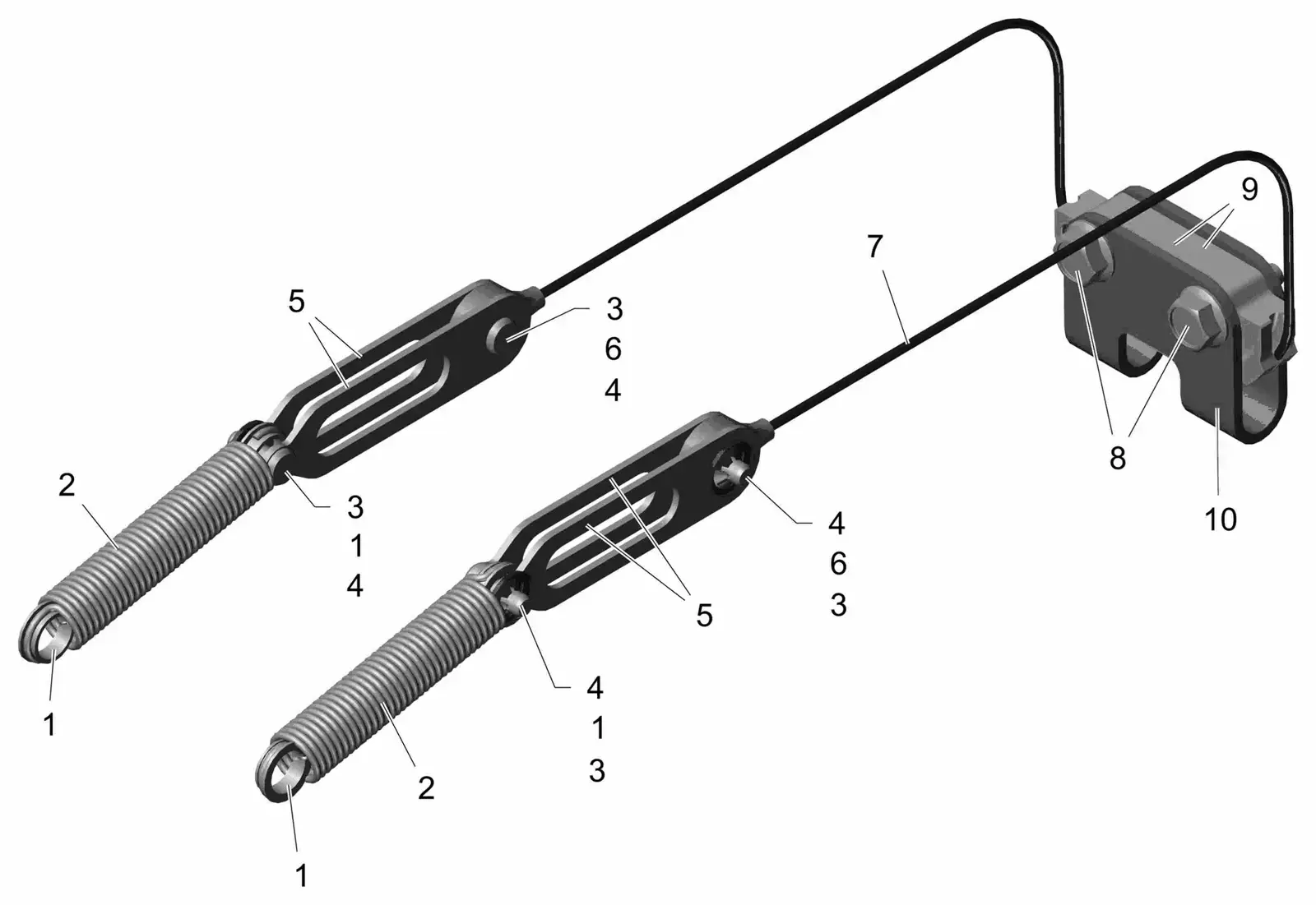 PowerBoss Scrubmaster B120R rope assembly drawing, manual page 28C p41