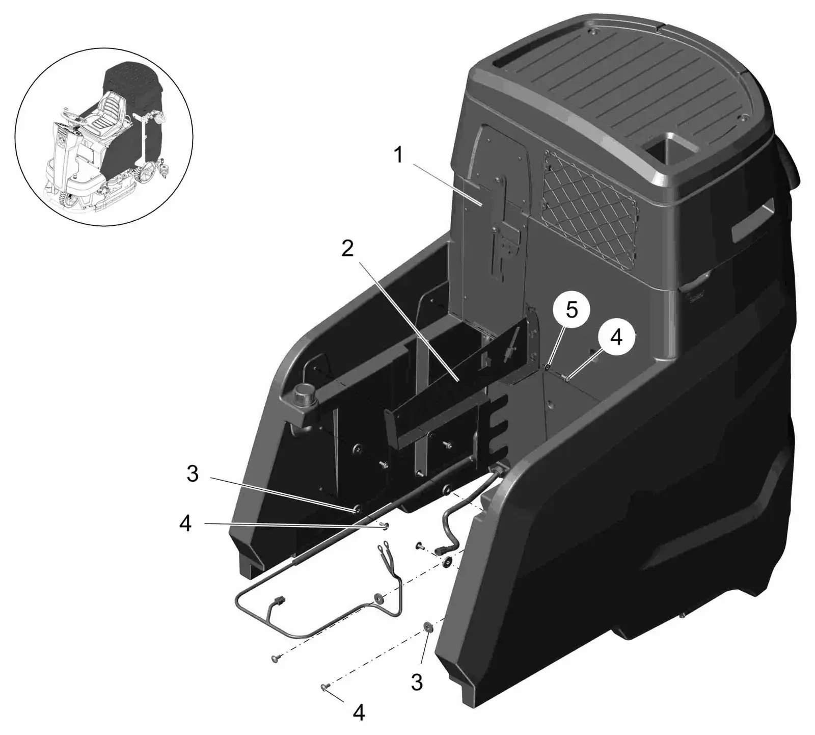 PowerBoss Scrubmaster B120R water tank standard red drawing, manual page 28C p66