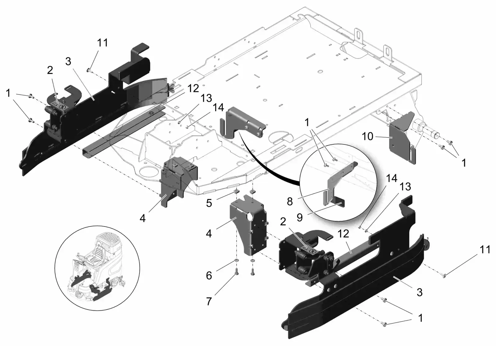 PowerBoss Scrubmaster B120R wiper disk brush 900 drawing, manual page 35D p40