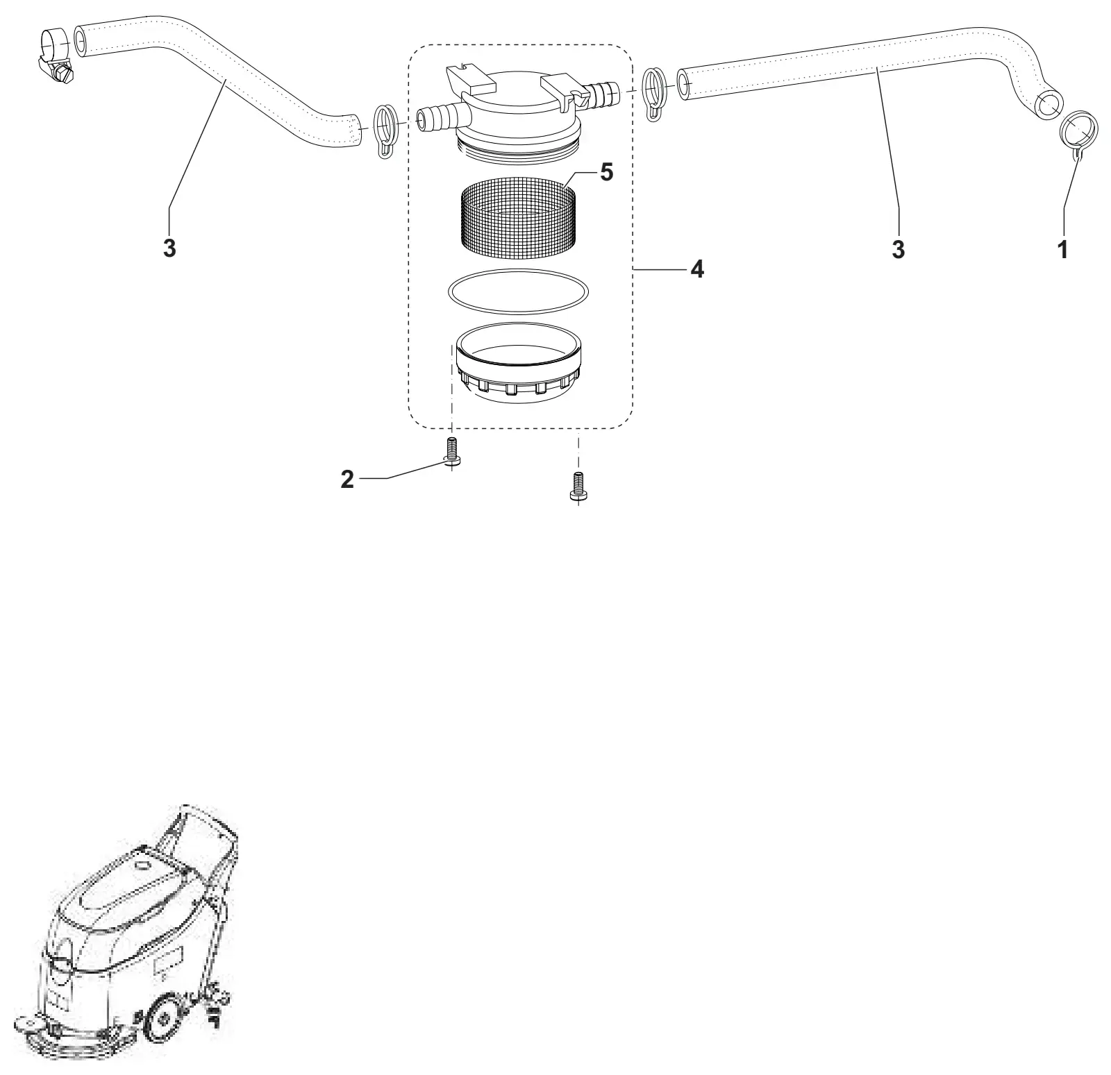 Exploded view of the Advance SC450 solution system with numbered item callouts