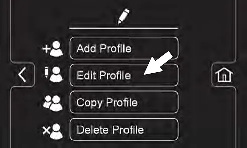 Edit Profile button on the profiles screen