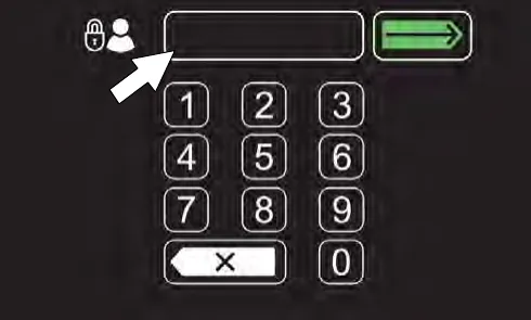 Login screen shown at machine start up
