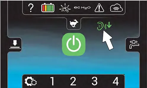 Quiet-Mode button on the Pro-Panel screen