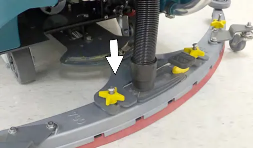 Vacuum hose connecting to the squeegee assembly