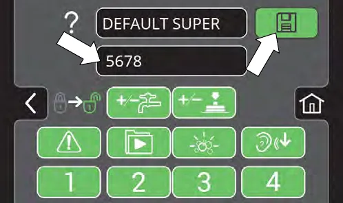 Login code field and the flashing save button