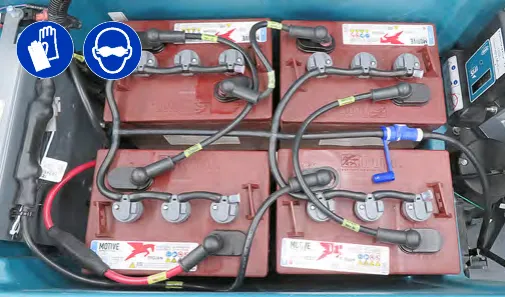 Battery watering system hoses and connections