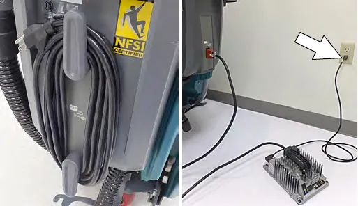 Unplugging the power supply cord and wrapping it around the cord hooks