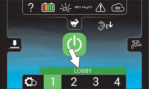 Home screen with the zone name shown above the zone setting number