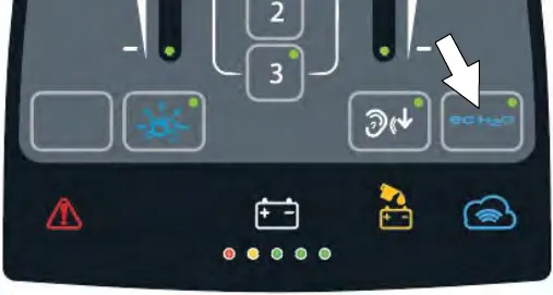ec-H2O button on the Pro-Membrane control panel