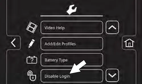 Disable Login button in the machine settings menu