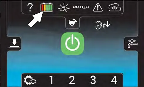 Battery discharge indicator on the Pro-Panel screen