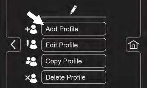Add Profile button on the profiles screen