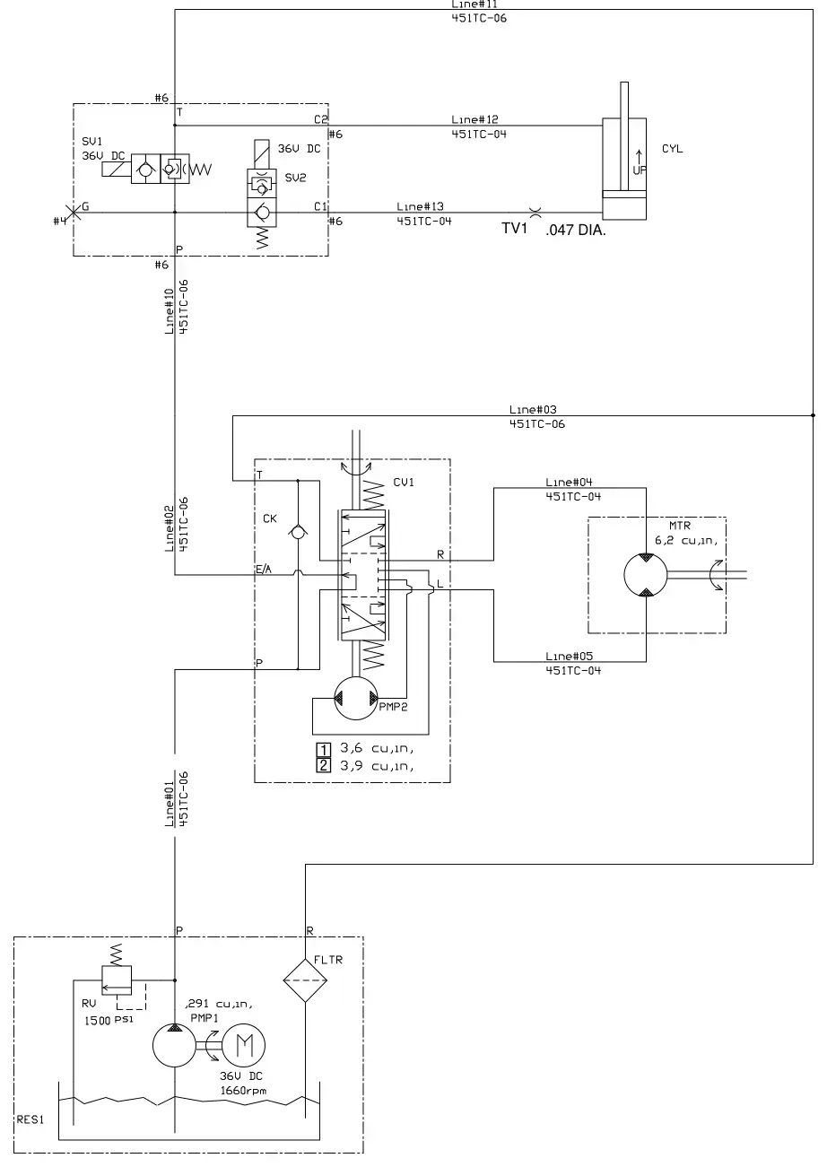 Tennant 8300 hydraulic schematic, manual page 2-100