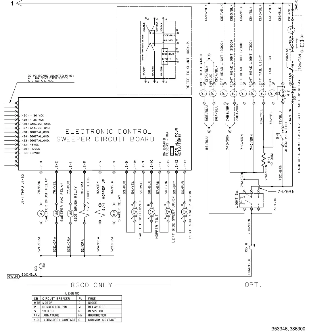 Tennant 8300 electrical schematic (000000 - 004791), sheet 4, manual page 2-123