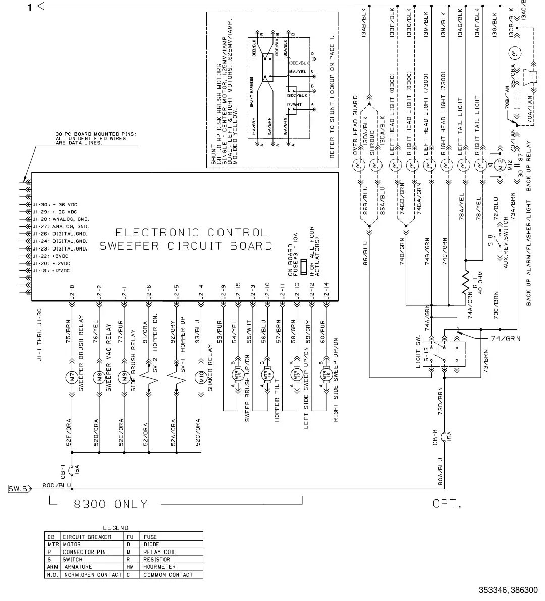 Tennant 8300 electrical schematic (004792 -), sheet 4, manual page 2-127