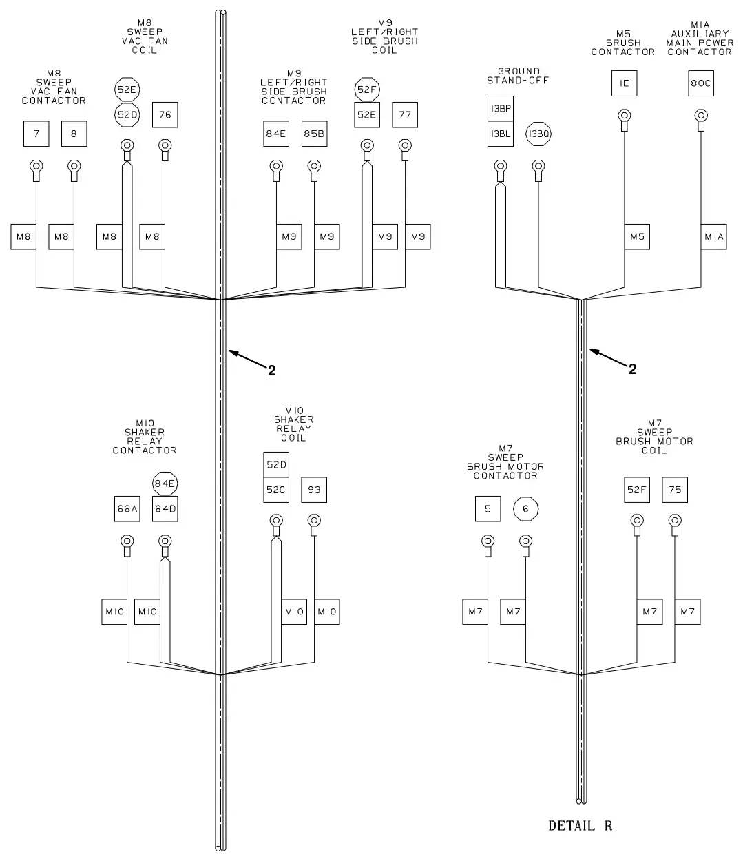 Tennant 8300 electrical wire harnesses group, drawing 15, manual page 2-144