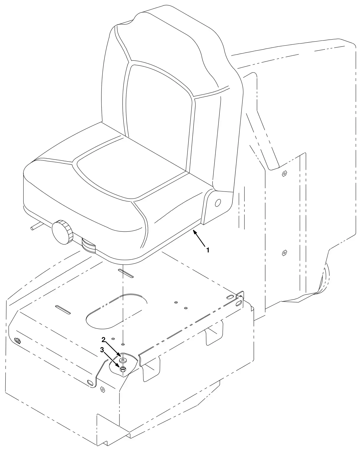 Tennant 8300 suspension seat kit (option) drawing, manual page 3-24