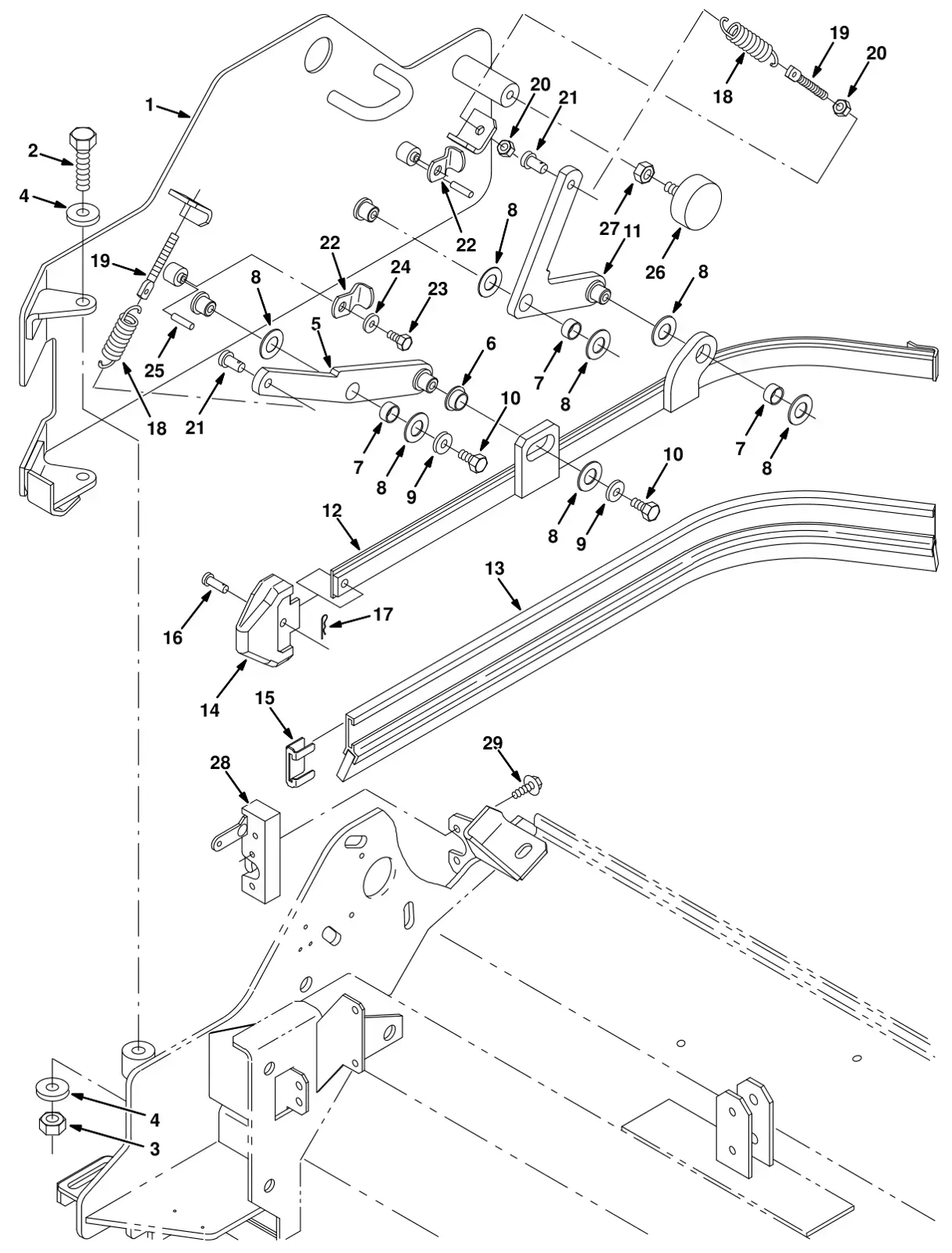 Tennant 8300 max pro 1000 (cylindrical brush) right side squeegee group (option) drawing, manual page 3-56