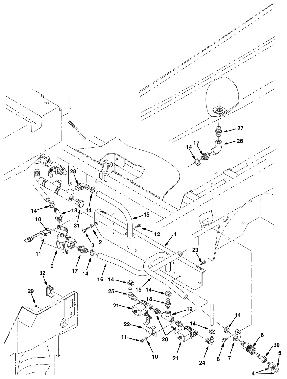 Tennant 8300 es pump group (option) drawing, manual page 3-84