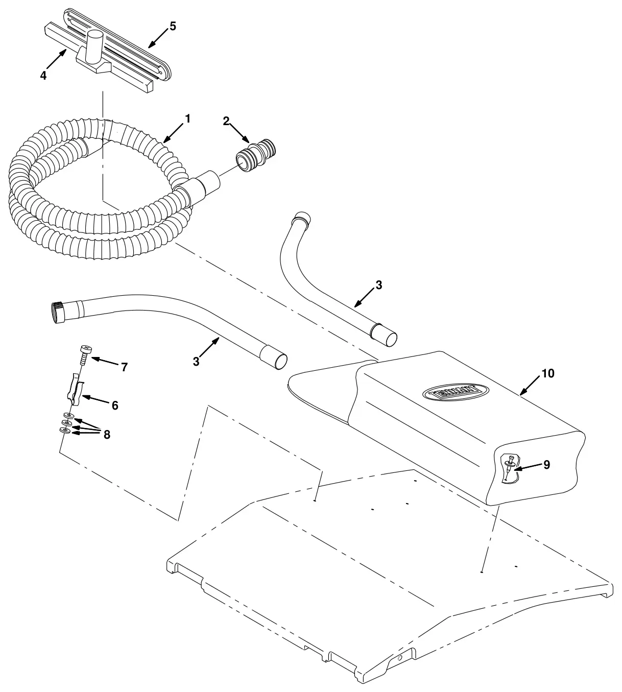 Tennant 8300 vacuum wand kit (option) drawing, manual page 3-116