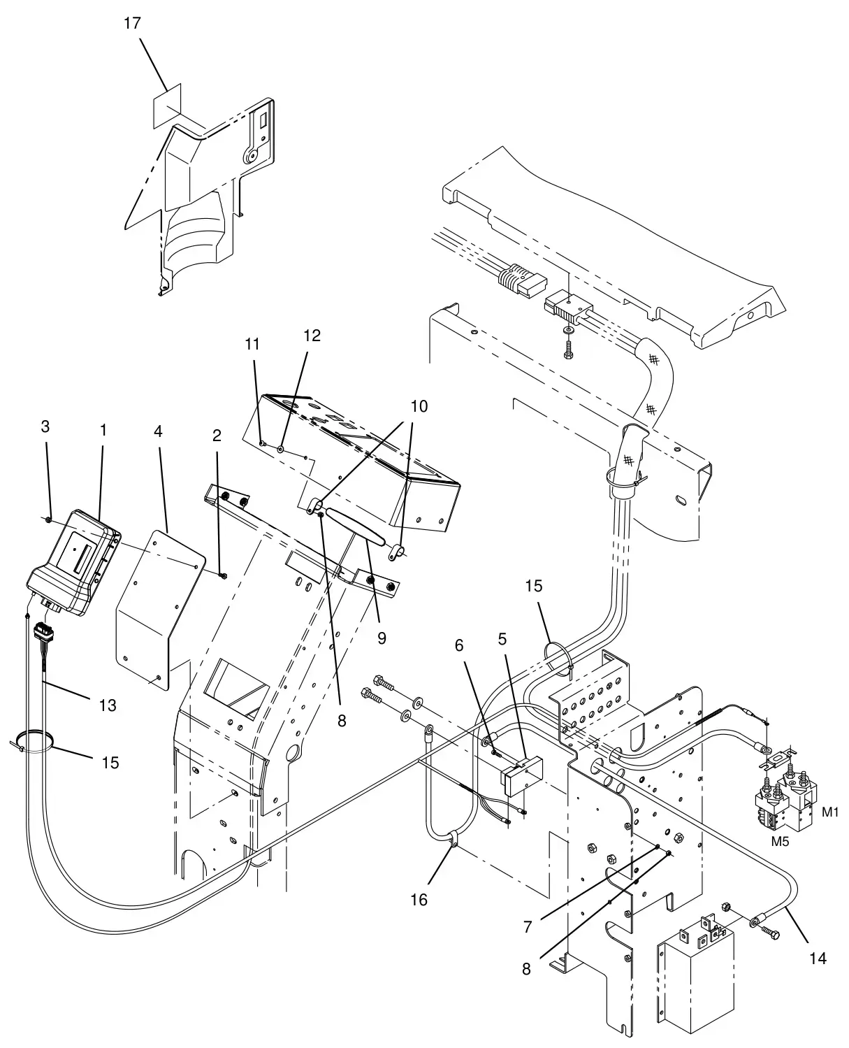 Tennant 8300 telemetry group (007304 -) (option) drawing, manual page 3-128
