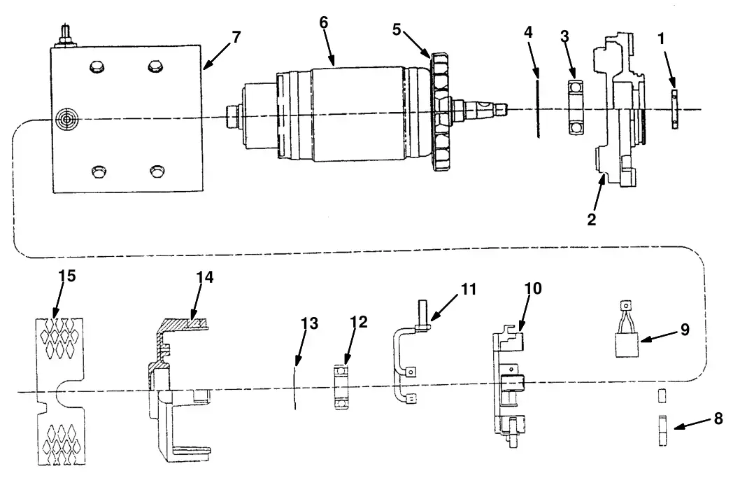 Tennant 8300 electric motor breakdown, 386811 (component breakdown) drawing, manual page 4-12