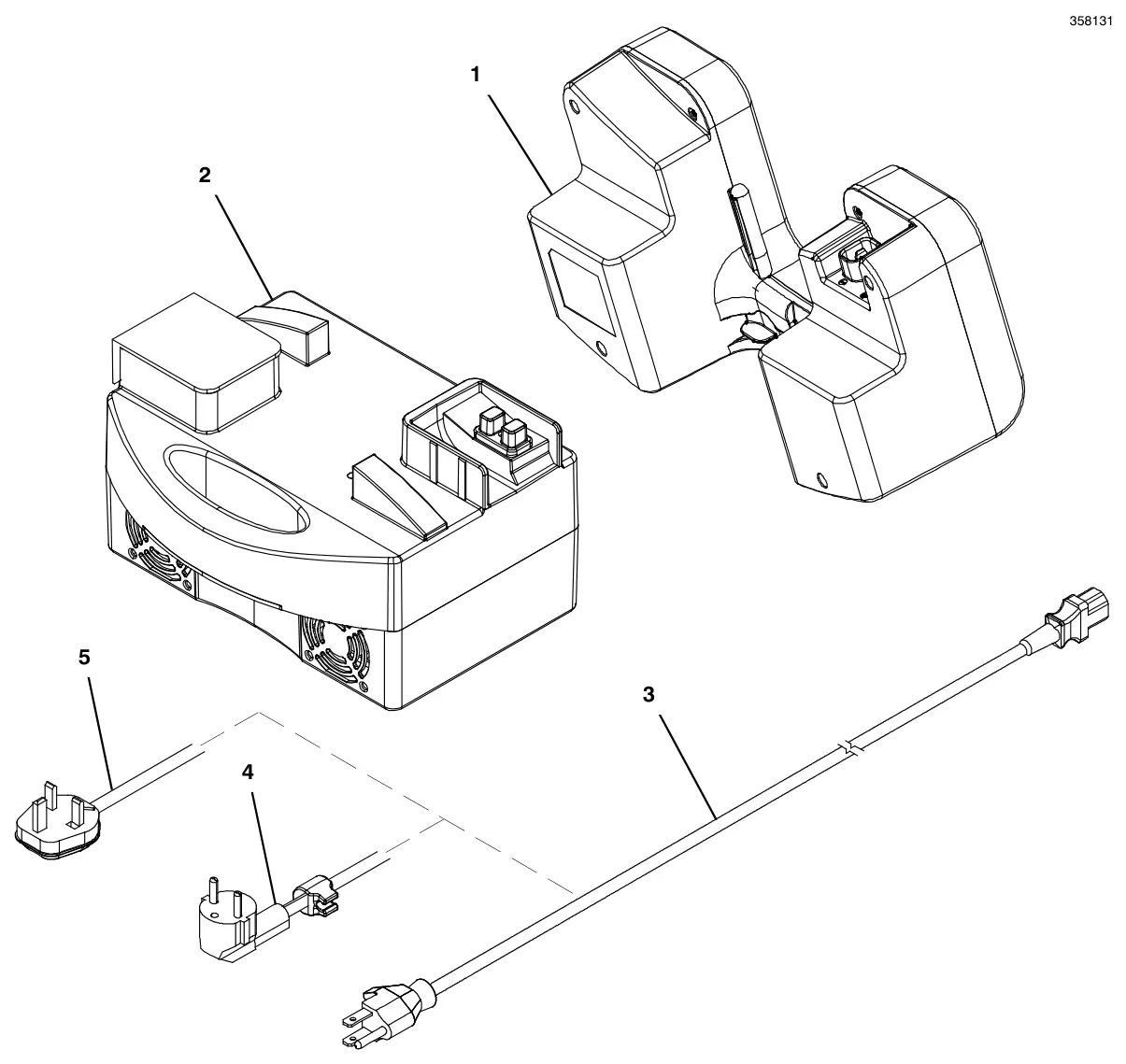 Tennant i-mop Lite battery and charger (s/n 220001 and later) drawing, manual page 24