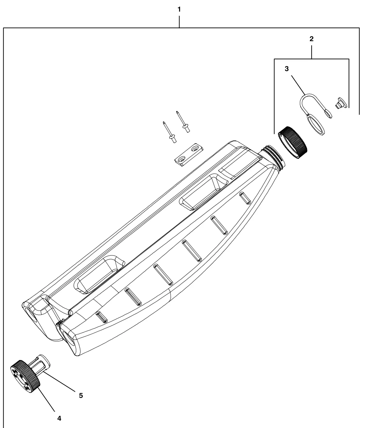 Tennant i-mop Lite clean water tank assembly (s/n 220001 and later) drawing, manual page 12