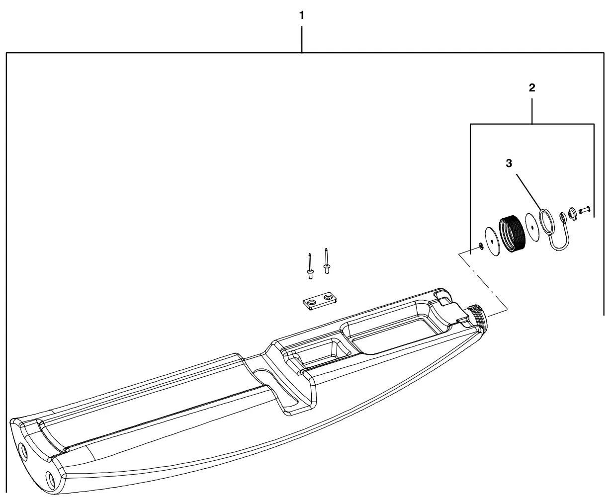 Tennant i-mop Lite dirty water tank assembly (s/n 220001 and later) drawing, manual page 11