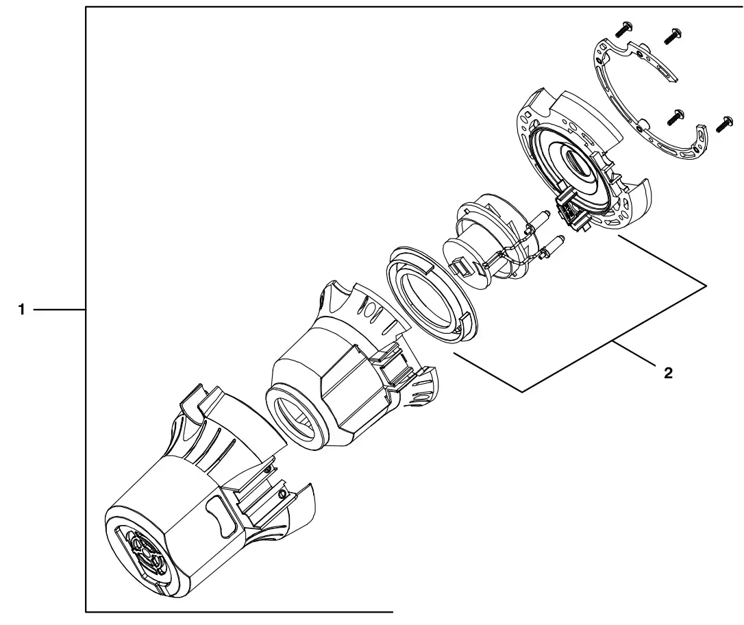 Tennant i-mop Lite vacuum motor assembly (s/n 220001 and later) drawing, manual page 10