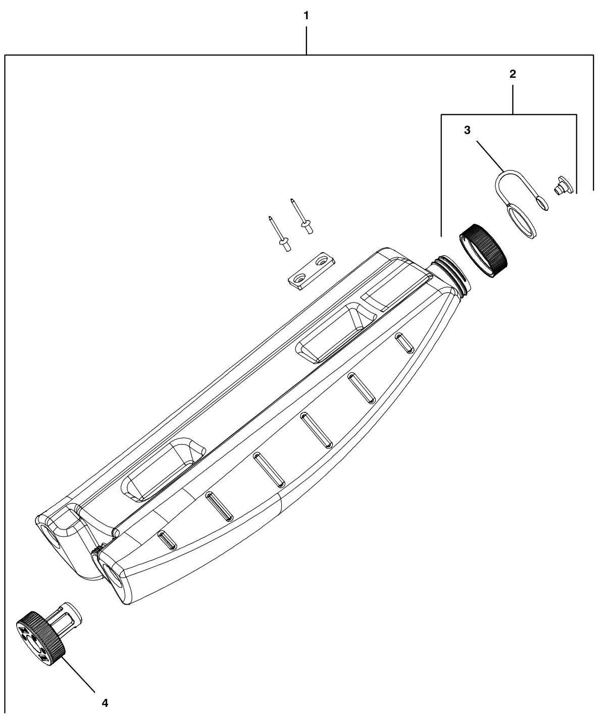 Tennant i-mop Lite clean water tank assembly (s/n 800001- and 200001-) drawing, manual page 12
