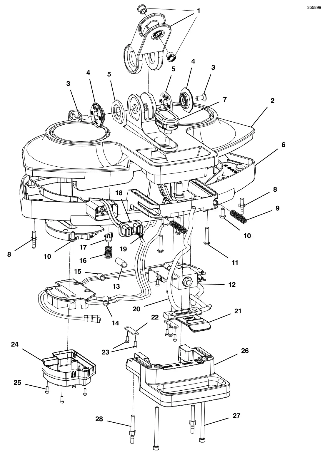 Tennant i-mop Lite floor unit assembly (s/n 800001- and 200001-) drawing, manual page 22