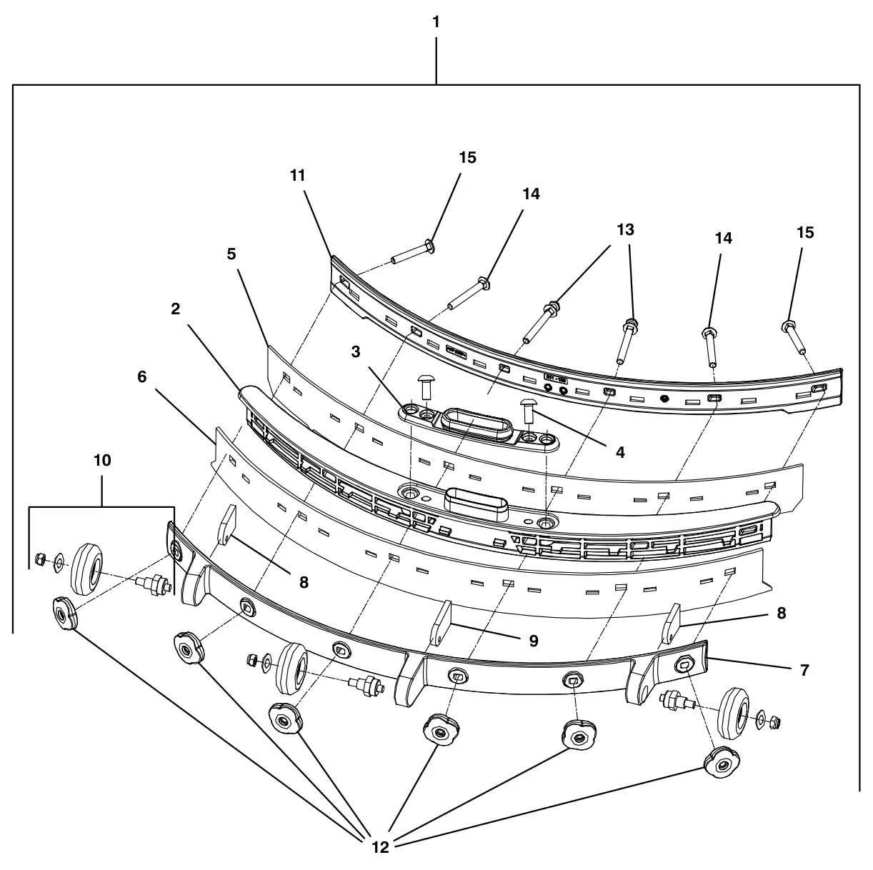 Tennant i-mop Lite squeegee assembly (s/n 800001- and 200001-) drawing, manual page 20