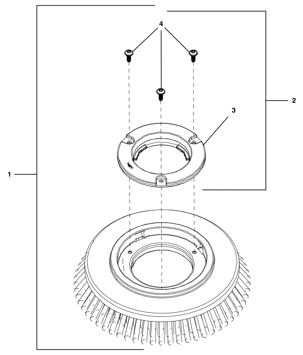 Tennant i-mop XL Plus brush driver assembly drawing, manual page 20