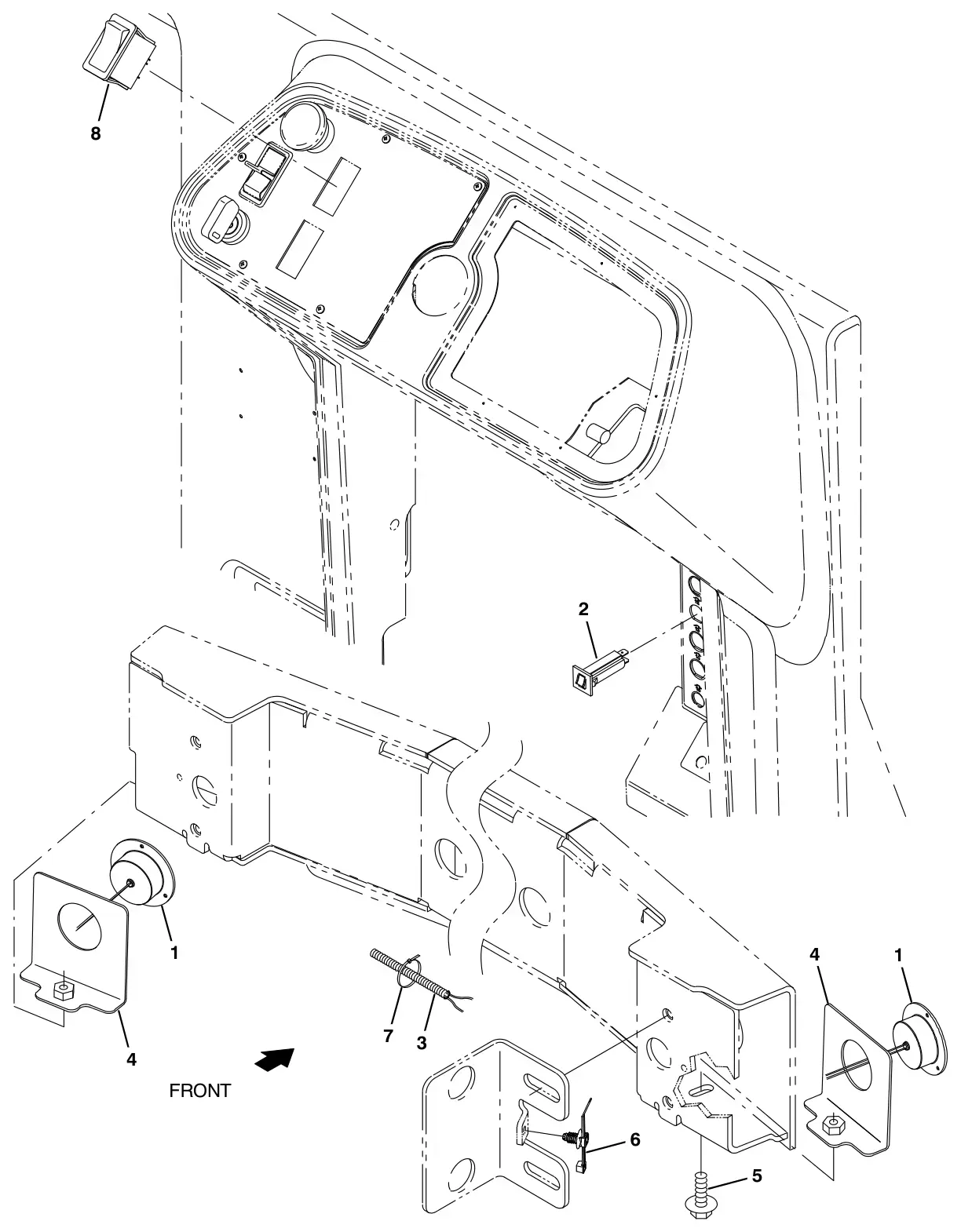 Tennant M17 headlight group (option) drawing, manual page 118