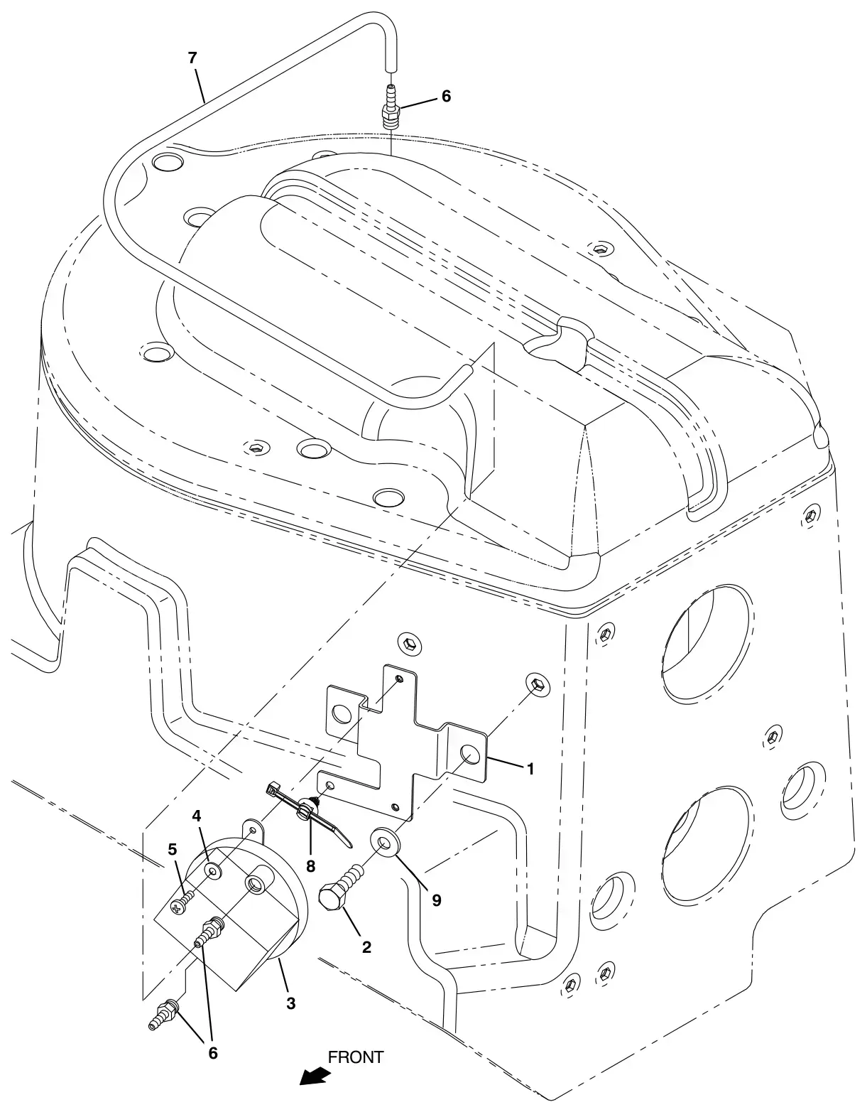Tennant M17 pre - filter pressure switch group (option) drawing, manual page 138