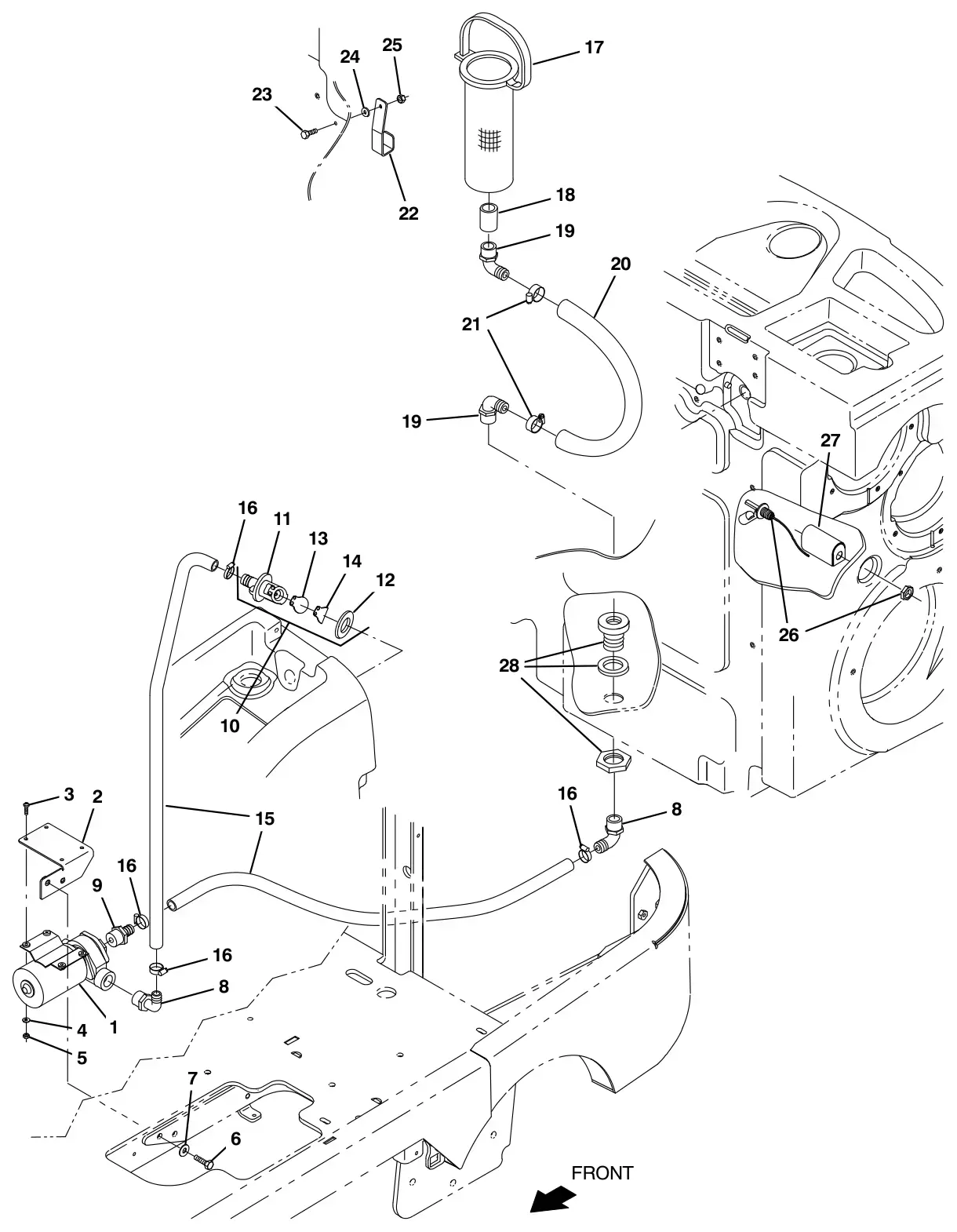 Tennant M17 es pump group (option) drawing, manual page 144