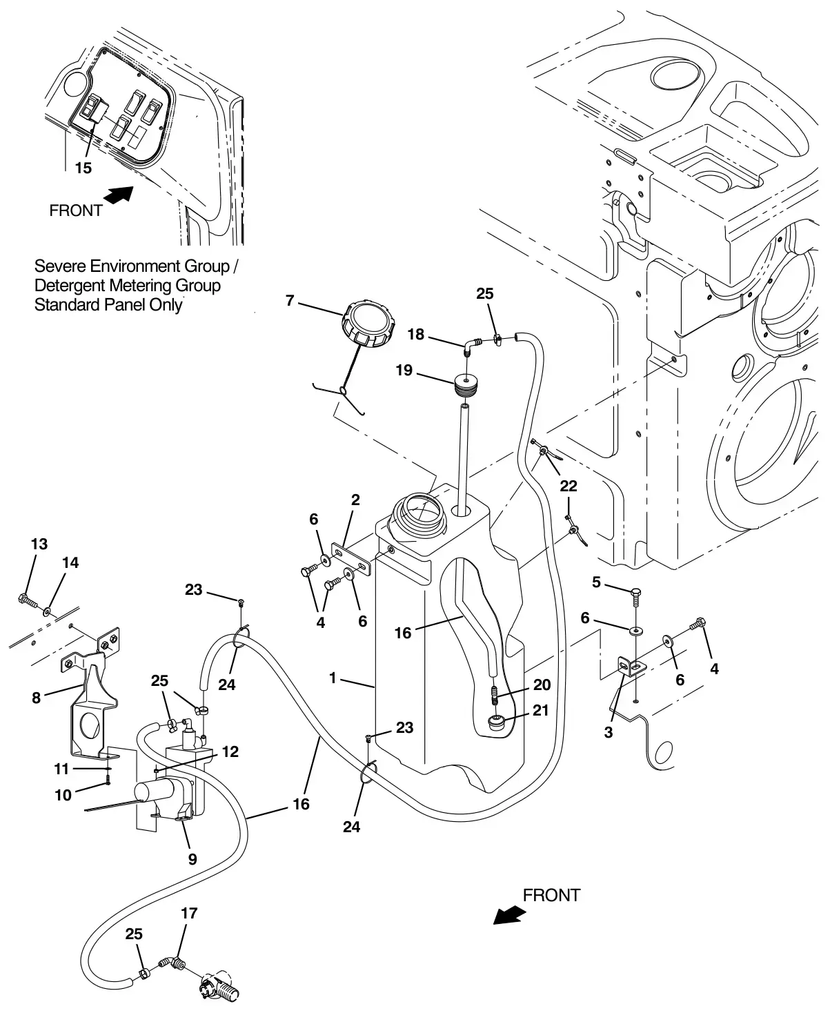 Tennant M17 es / sever environment / detergent metering group (option) drawing, manual page 146