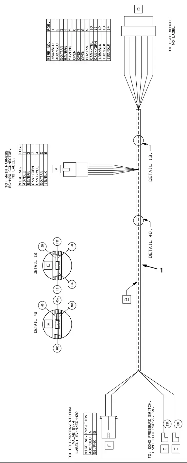 Tennant M17 ec-h2o wire harness group (option) drawing, manual page 152