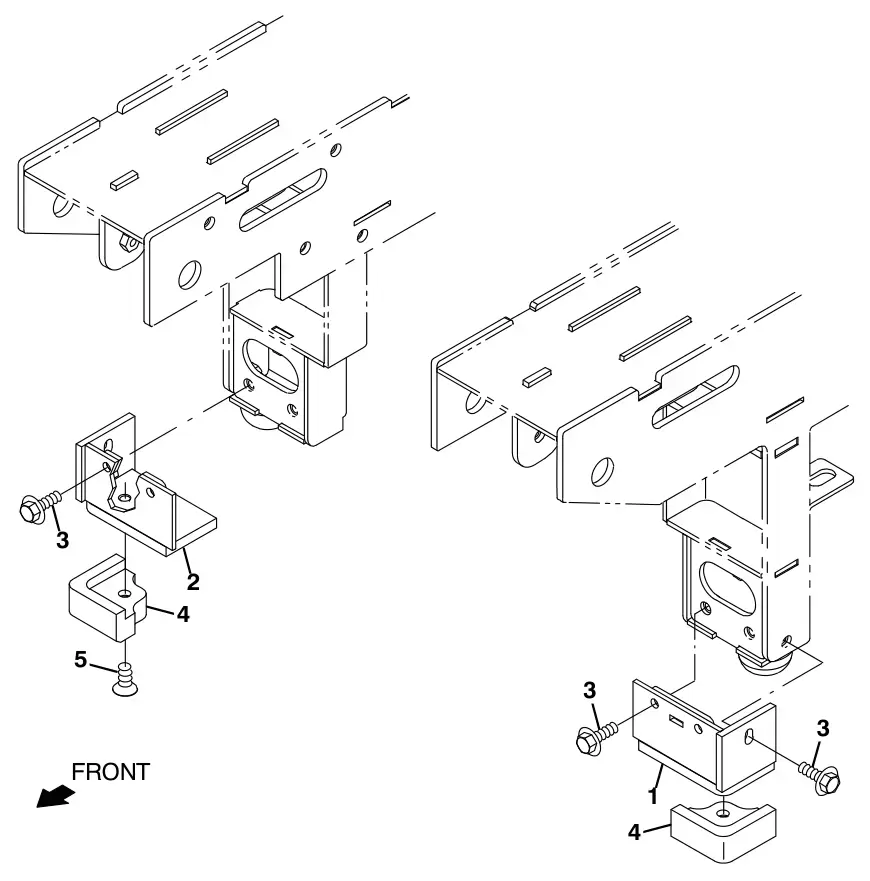 Tennant M17 direct throw main brush leg pads group (011000 -) (option) drawing, manual page 198