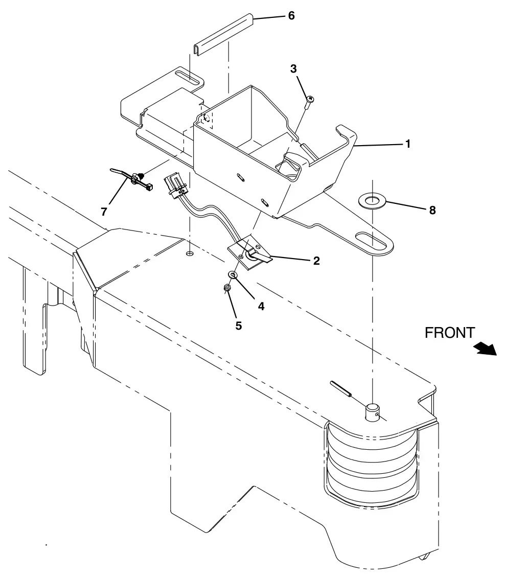 Tennant M17 dry vacuum nozzle holder group (012000 -) (option) drawing, manual page 208