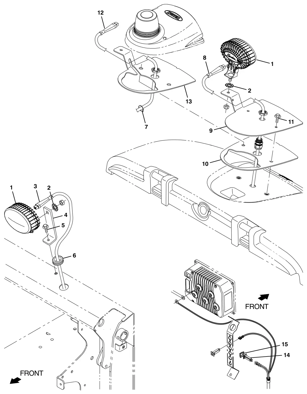 Tennant M17 spotlight kit, blue (option) drawing, manual page 214