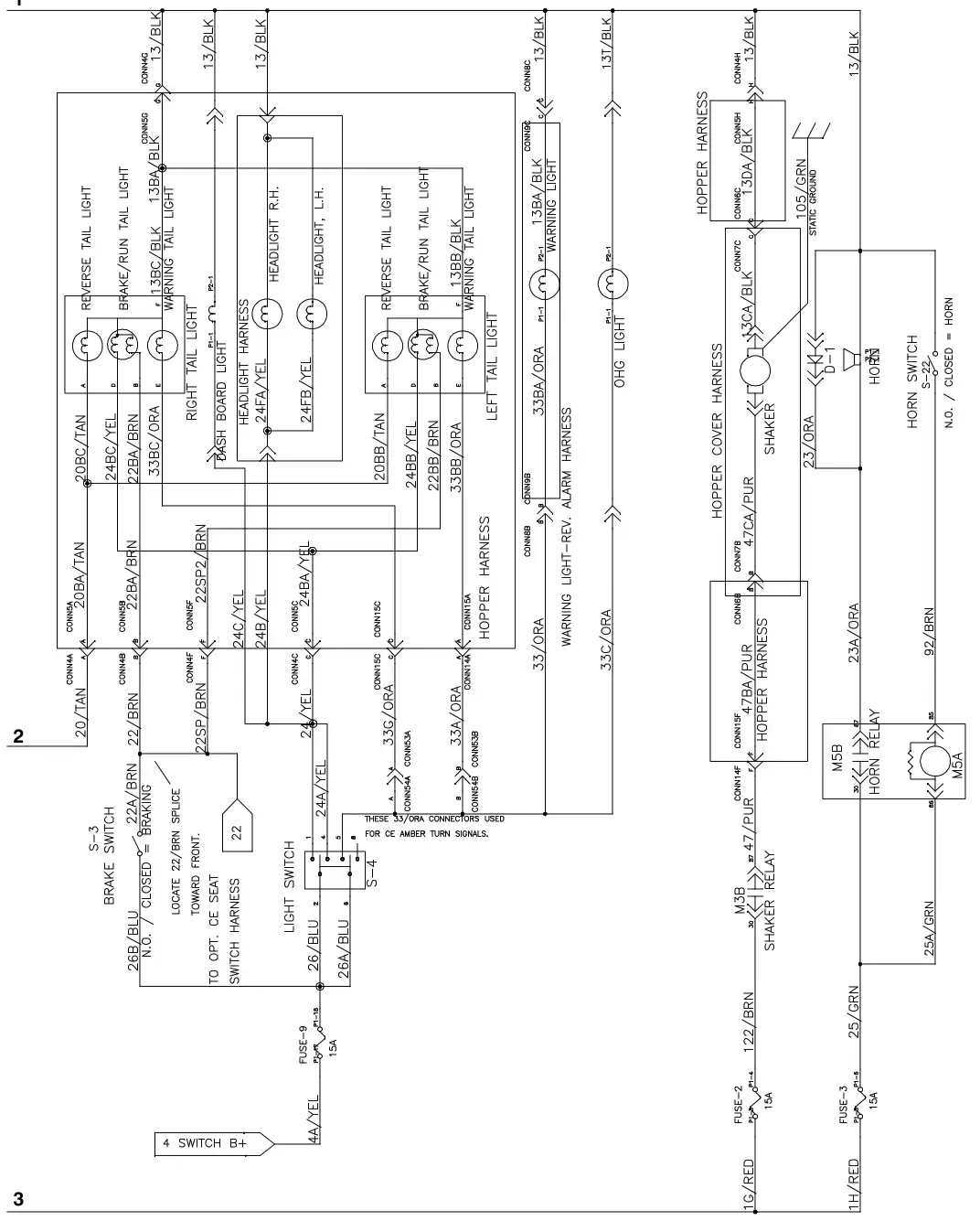Tennant M30 Diesel electrical schematic, (000000- 001544), sheet 2, manual page 135