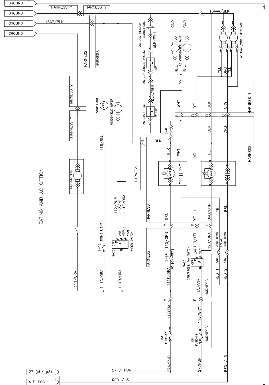 Tennant M30 Diesel electrical schematic, (000000- 001544), sheet 5, manual page 138